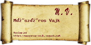Mészáros Vajk névjegykártya