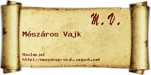 Mészáros Vajk névjegykártya